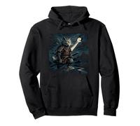 Samurai Cat Japanese Vintage Ukiyo-e Warrior Art Graphic Sudadera con Capucha