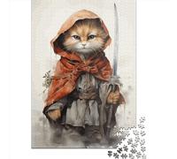 Samurai Cat Puzzles Imposible,desafío for Adults Entretenimiento Creativo 1000 Piezas Obra De Arte De Juego De para Adultos Y Niños A Partir De 12 Años 1000pcs (38x26cm)