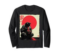 Samurai Cat Ramen Estética Japonesa Ukiyo-e Anime Cat Manga Larga