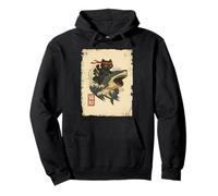 Samurai Cat Shirt - Retro Ninja Japanese Cat Shark Kanagawa Sudadera con Capucha