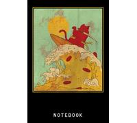 Samurai Cat Surfing On Pizza Wave Anime Japanese Red Sunset Notebook: Lined 6 x 9 120 Pages College Ruled Notebook | Cute Anime Girl Notepad Diary or Journal | Writing Gift for All Anime Lovers