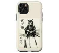 Samurai Cat Warrior Japanese Art Feline Katana Carcasa para iPhone 11 Pro