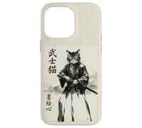 Samurai Cat Warrior Japanese Art Feline Katana Carcasa para iPhone 14 Pro MAX