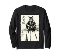 Samurai Cat Warrior Japanese Art Feline Katana Manga Larga