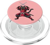 Samurai Cat Warrior Japón Katana Anime Manga Gráfico PopSockets PopGrip para MagSafe