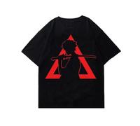 Samurai Champloo Japanese Anime T-Shirt Harajuku Summer Short Sleeved Streetwear T-Shirt Graphic Oversized Unisex Top Black L