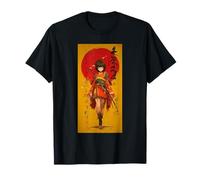 Samurai Dawn - Mujer guerrera Japonesa con Arte del Sol Naciente Camiseta