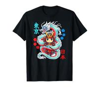 Samurai de Anime Kawaii Protegido por dragón japonés Camiseta