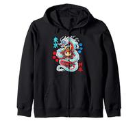 Samurai de Anime Kawaii Protegido por dragón japonés Sudadera con Capucha
