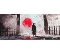 Samurai Diamond Painting Grande 100x200cm, 5D Diamond Painting Adultos Sol, DIY Manualidades Adultos Kit Punto de Cruz, Cuadro Diamantes de Imitación Kit Bordado, Decoracion Hogar Regalo M-8008