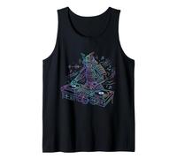 Samurai DJ EDM Techno House Music Divertido Japonés Camiseta sin Mangas