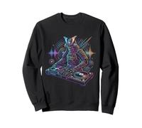 Samurai DJ EDM Techno House Music Divertido Japonés Sudadera