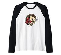 Samurai Erizo Spiky Retro Warrior Camiseta Manga Raglan