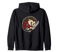 Samurai Erizo Spiky Retro Warrior Sudadera con Capucha