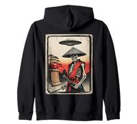 Samurai Esqueleto Japón OVNI Divertido Japonés Ukiyo-e Arte Sudadera con Capucha