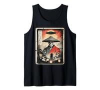 Samurai Esqueleto OVNI Extranjero Japón Japonés Vintage Ukiyo-e Camiseta sin Mangas