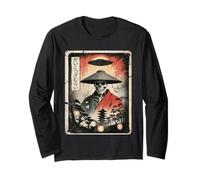 Samurai Esqueleto OVNI Extranjero Japón Japonés Vintage Ukiyo-e Manga Larga