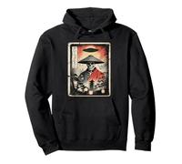 Samurai Esqueleto OVNI Extranjero Japón Japonés Vintage Ukiyo-e Sudadera con Capucha