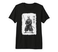 Samurai Esqueleto Vintage Ukiyo-e Guerrero Arte Gráfico Camiseta Premium