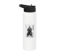 Samurai Esqueleto Vintage Ukiyo-e Guerrero Arte Gráfico Stainless Steel Insulated Water Bottle