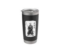 Samurai Esqueleto Vintage Ukiyo-e Guerrero Arte Gráfico Vaso térmico de acero inoxidable de doble pared