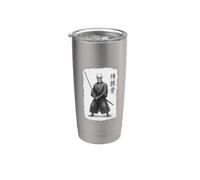 Samurai Esqueleto Vintage Ukiyo-e Guerrero Arte Gráfico Vaso térmico de acero inoxidable de doble pared