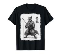 Samurai Fox Vintage Ukiyo-e Warrior Obra de arte gráfica Fox Art Camiseta