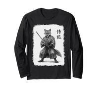 Samurai Fox Vintage Ukiyo-e Warrior Obra de arte gráfica Fox Art Manga Larga