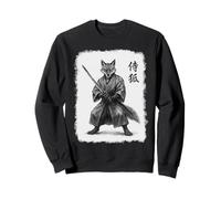 Samurai Fox Vintage Ukiyo-e Warrior Obra de arte gráfica Fox Art Sudadera