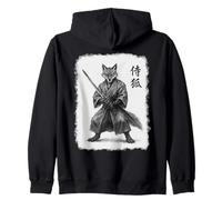 Samurai Fox Vintage Ukiyo-e Warrior Obra de arte gráfica Fox Art Sudadera con Capucha