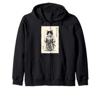 Samurai Gato Guerrero Kawaii Anime Arte Japonés Gato Samurai Sudadera con Capucha