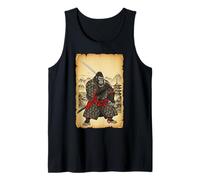 Samurai Gorilla Anime Arte Japonés Camiseta sin Mangas