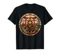 Samurai Guardian - Gato con vidrieras japonesas Camiseta