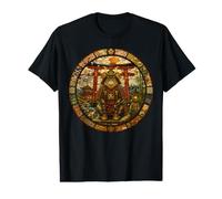 Samurai Guardian - Gato Medieval con vidrieras, Estilo japonés Camiseta gráfica económica