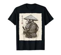 Samurai Guerrero Mono Japonés Katana Bushido Arte Animal Camiseta