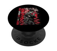 Samurai Guerrero Rojo Araña Lirio Flor Anime Otaku Japonés PopSockets PopGrip Adhesivo