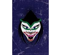 Samurai-ish Notebook - Dark Royal Blue | Alternative Grunge: A bold, gothic-style warrior face journal with a moody blue background