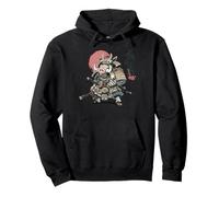 Samurai Jabalí Guerrero Japonés Ukiyo-e Estilo Atardecer Sudadera con Capucha