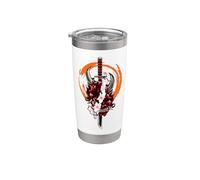 Samurai japonés, demonio Oni, Sakura, espada Katana Vaso térmico de acero inoxidable de doble pared