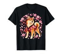 Samurái japonés en Flor de Cerezo Shiba Inu Sakura Camiseta