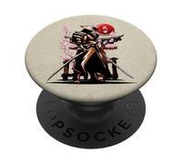 Samurai japonés, espíritu Ronin Bushido, Espada Katana PopSockets PopGrip Adhesivo