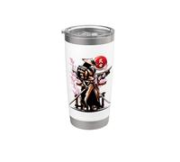 Samurai japonés, espíritu Ronin Bushido, Espada Katana Vaso térmico de acero inoxidable de doble pared