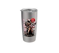 Samurai japonés, espíritu Ronin Bushido, Espada Katana Vaso térmico de acero inoxidable de doble pared