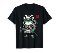 Samurai Japonés Rana Gruñona Mitología Japonesa Kanji Manga Camiseta