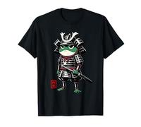 Samurai Japonés Rana Gruñona Mitología Japonesa Kanji Manga Camiseta