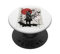 Samurai japonés Vintage Fighter Retro Art Design PopSockets PopGrip Adhesivo