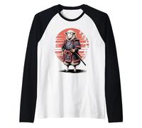 Samurái Oveja Katana Espada Camiseta Manga Raglan