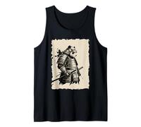 Samurai Panda Guerrero Arte Japonés Anime Panda Samurai Camiseta sin Mangas