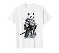 Samurai Panda Guerrero Japonés Tinta Arte Gráfico Ukiyo-e Arte Camiseta