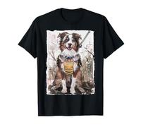 Samurai Pastor Australiano Perro Japonés Vintage Art Gift Camiseta